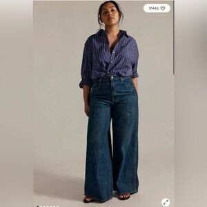 Free People Crvy Gia High Rise Wide Leg Jean
